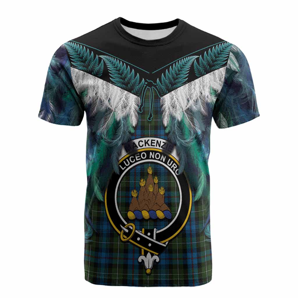 Mackenzie (Mckenzie) Tartan Crest Cotton T-shirt New Zealand Maori Korowai Cloak