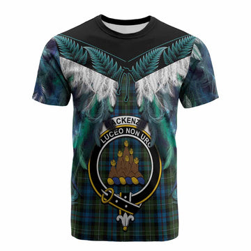 Mackenzie (Mckenzie) Tartan Crest Cotton T-shirt New Zealand Maori Korowai Cloak