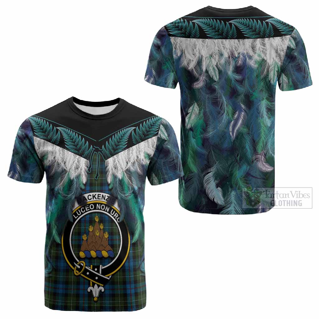 Mackenzie (Mckenzie) Tartan Crest Cotton T-shirt New Zealand Maori Korowai Cloak