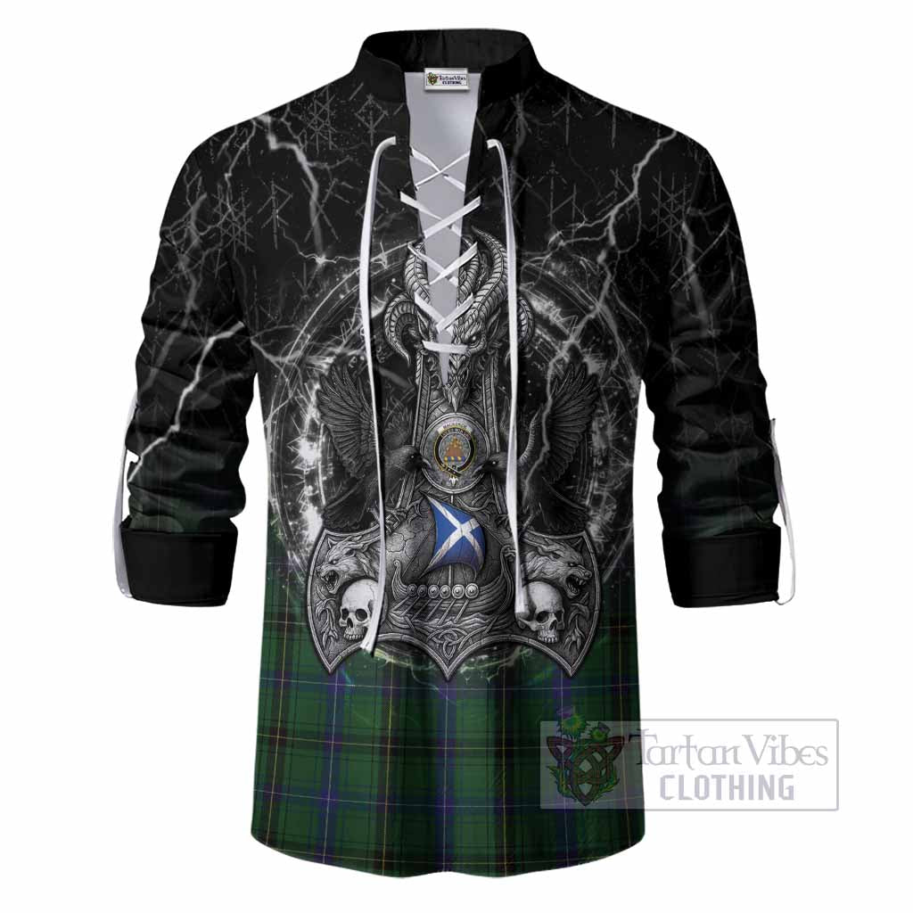 Mackenzie (Mckenzie) Tartan Crest Ghillie Shirt Celtic Odin's Raven Legacy