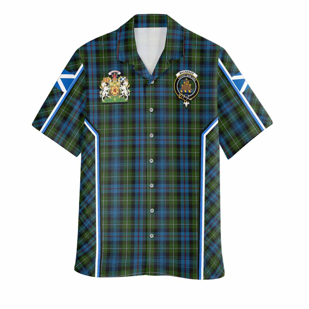 Mackenzie (Mckenzie) Tartan Crest Hawaiian Shirt Scotland Coat of Arm Flag Style - Tartan Vibes Clothing