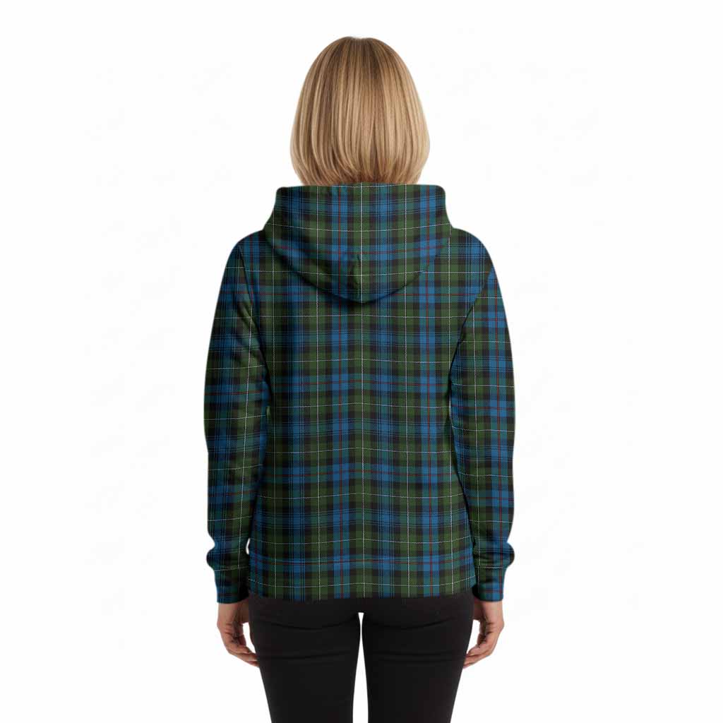 Mackenzie (Mckenzie) Tartan Crest Hoodie Ferocious Lion Style