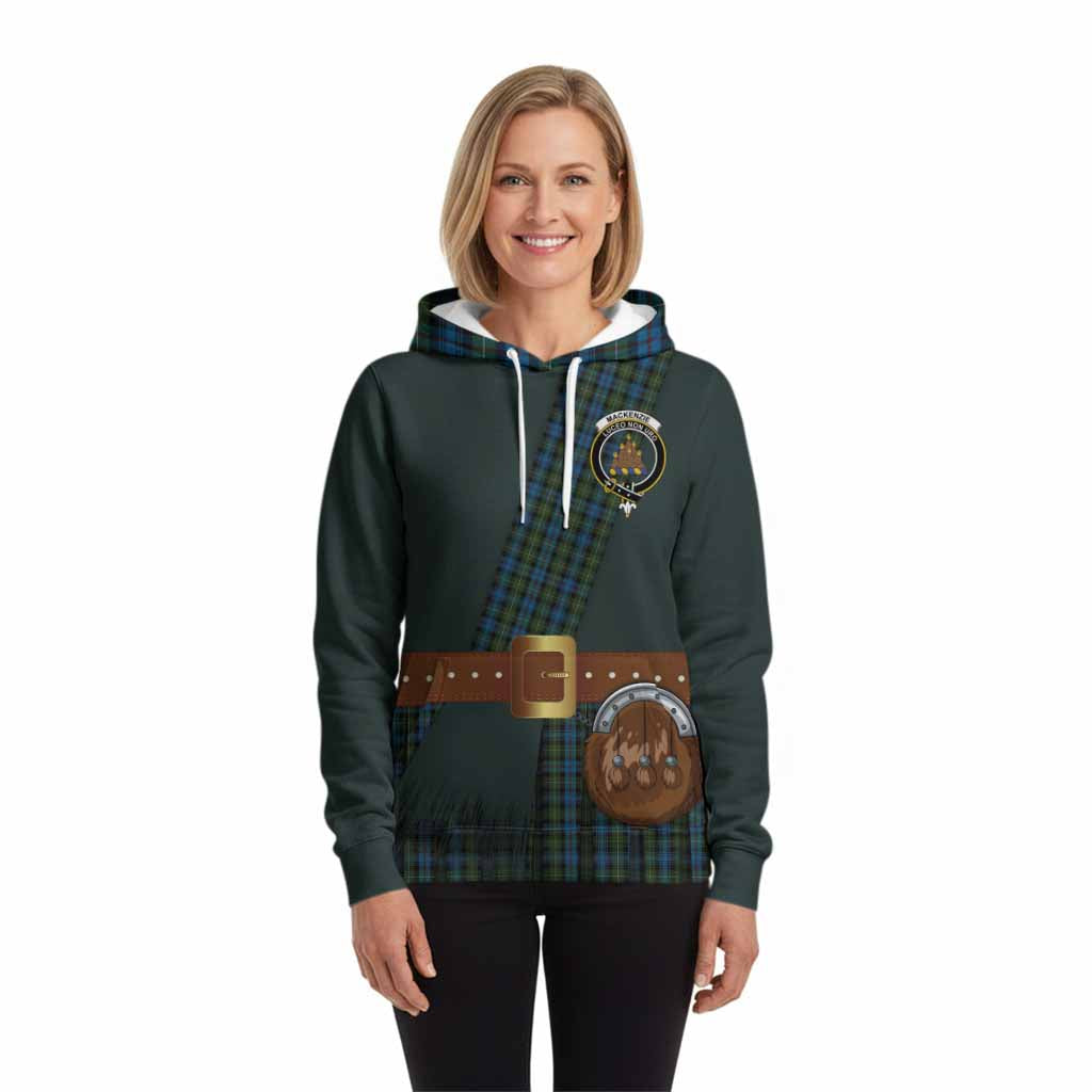 Mackenzie (Mckenzie) Tartan Crest Hoodie Kilt Costume Style