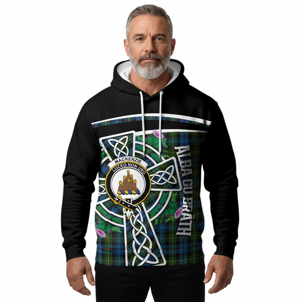 Mackenzie (Mckenzie) Tartan Crest Hoodie Scottish Thistle Celtic Cross Alba Gu Brath
