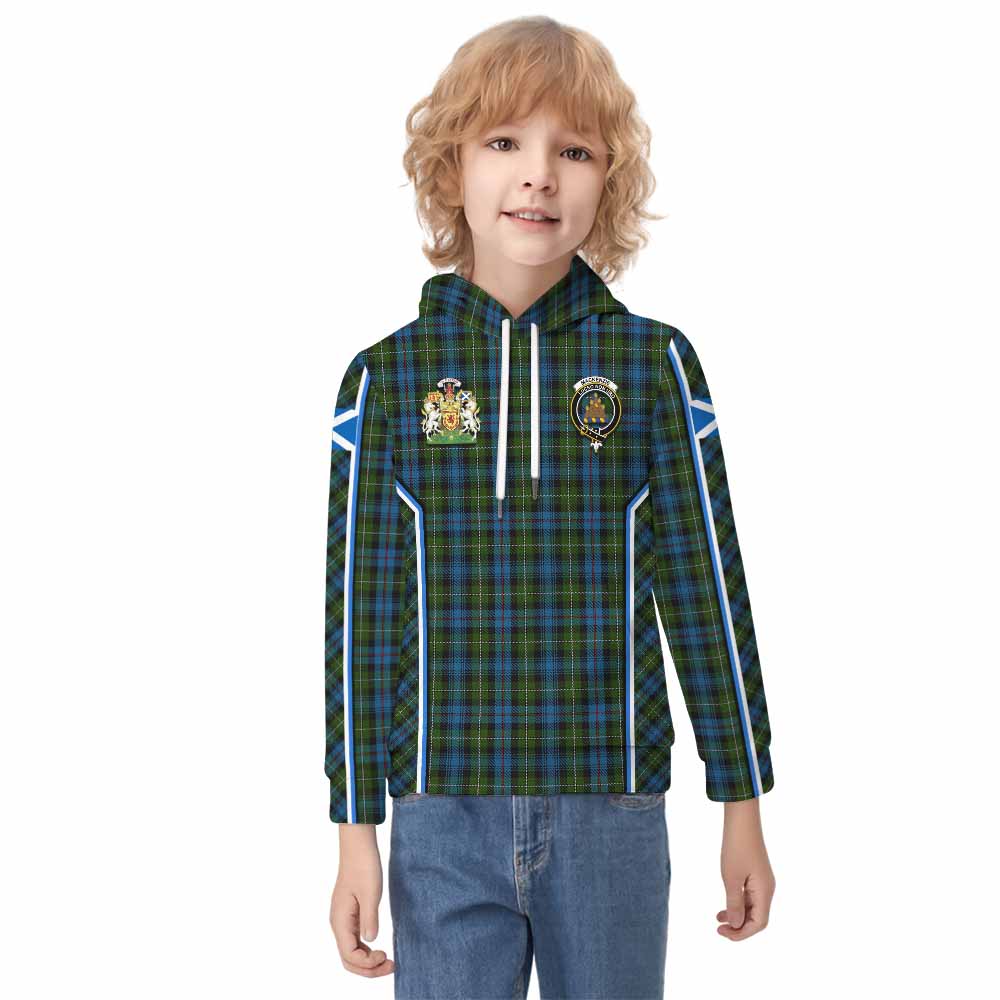 Mackenzie (Mckenzie) Tartan Crest Kid Hoodie Scotland Coat of Arm Flag Style - Tartan Vibes Clothing