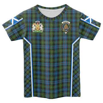 Mackenzie (Mckenzie) Tartan Crest Kid T-shirt Scotland Coat of Arm Flag Style