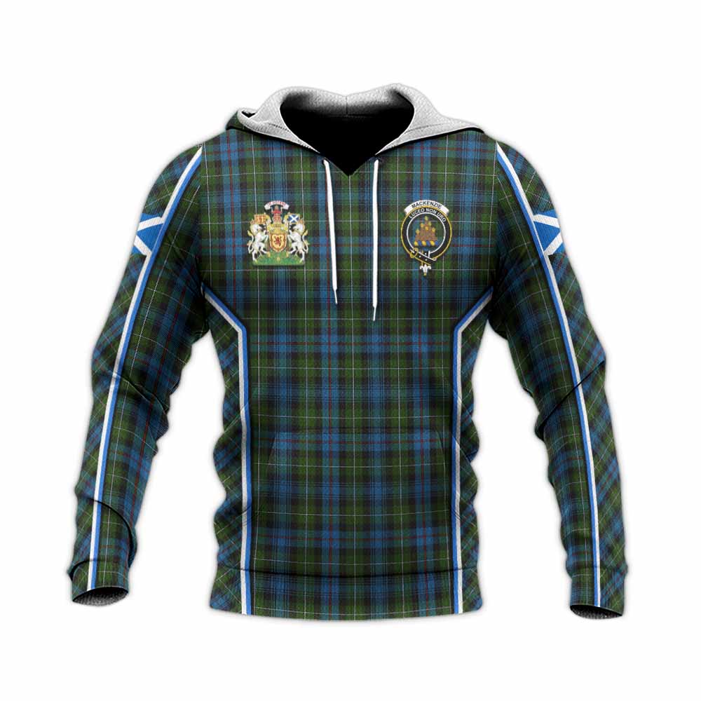Mackenzie (Mckenzie) Tartan Crest Knitted Hoodie Scotland Coat of Arm Flag Style - Tartan Vibes Clothing