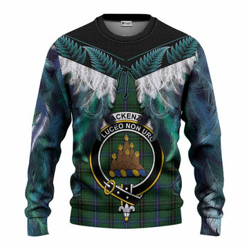 Mackenzie (Mckenzie) Tartan Crest Knitted Sweater New Zealand Maori Korowai Cloak