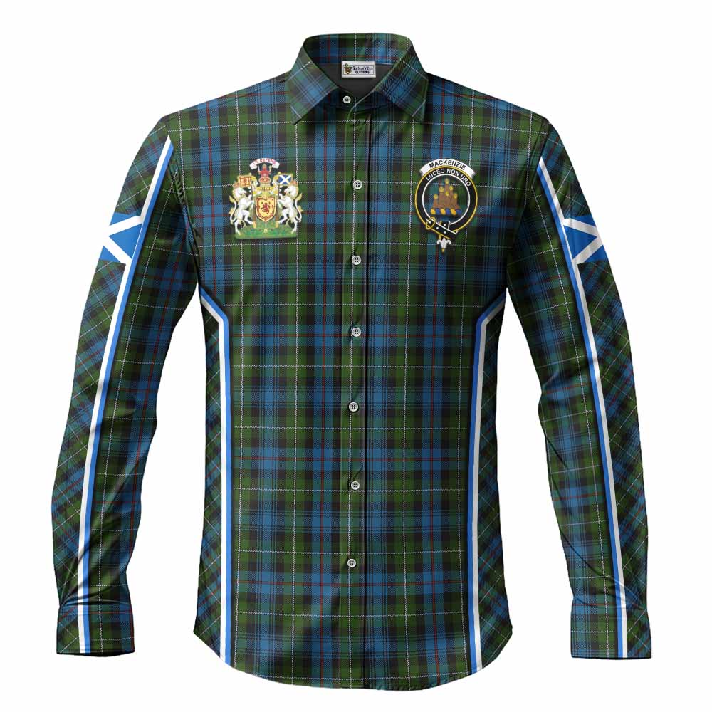 Mackenzie (Mckenzie) Tartan Crest Long Sleeve Button Shirts Scotland Coat of Arm Flag Style - Tartan Vibes Clothing