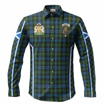 Mackenzie (Mckenzie) Tartan Crest Long Sleeve Button Shirts Scotland Coat of Arm Flag Style