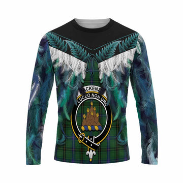 Mackenzie (Mckenzie) Tartan Crest Long Sleeve T-Shirt New Zealand Maori Korowai Cloak