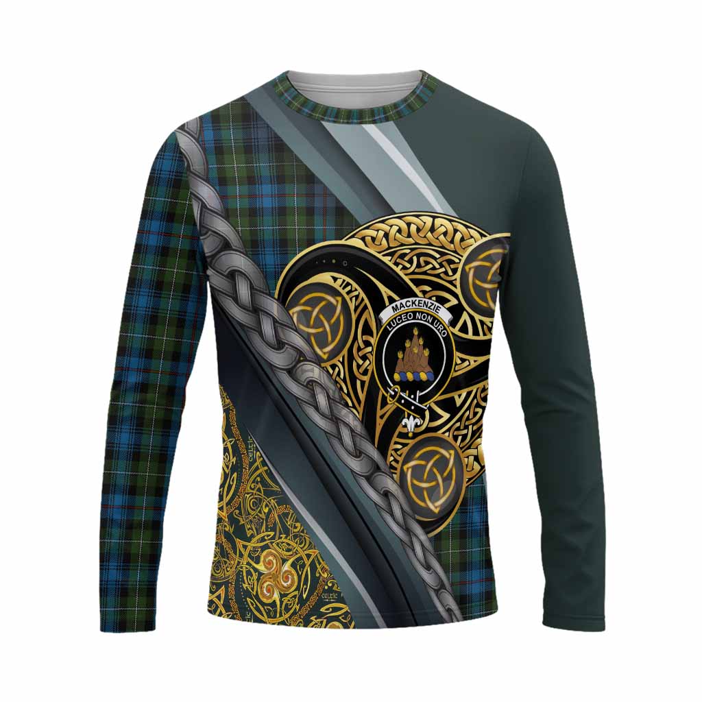 Mackenzie (Mckenzie) Tartan Crest Long Sleeve T-Shirt Scottish Triskele Celtic