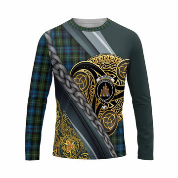 Mackenzie (Mckenzie) Tartan Crest Long Sleeve T-Shirt Scottish Triskele Celtic