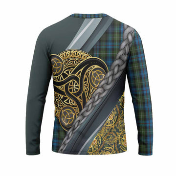 Mackenzie (Mckenzie) Tartan Crest Long Sleeve T-Shirt Scottish Triskele Celtic
