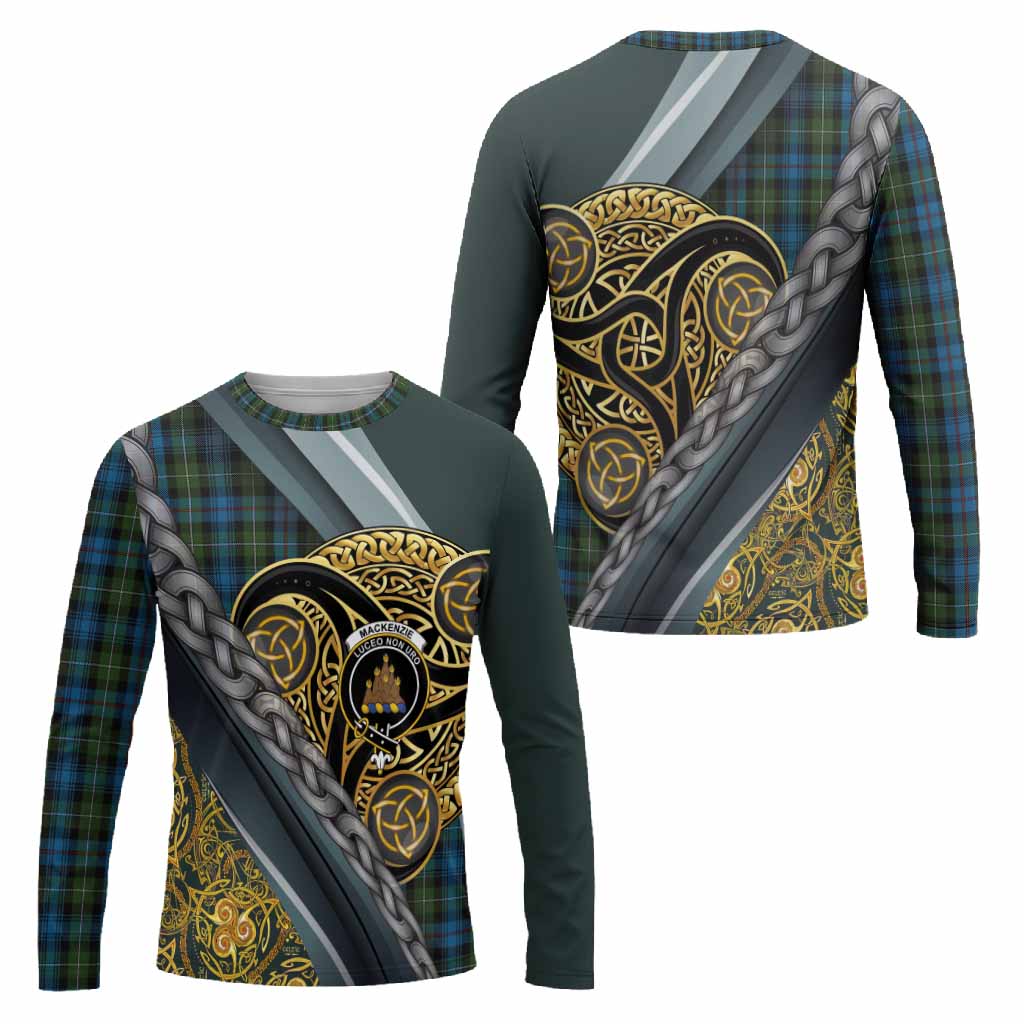 Mackenzie (Mckenzie) Tartan Crest Long Sleeve T-Shirt Scottish Triskele Celtic