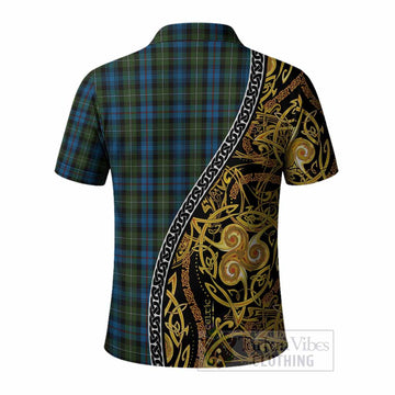 Mackenzie (Mckenzie) Tartan Crest Polo Shirt Celtic Knot and Triple Trickle Spiral Symbols