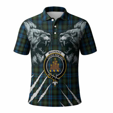 Mackenzie (Mckenzie) Tartan Crest Polo Shirt Ferocious Lion Style