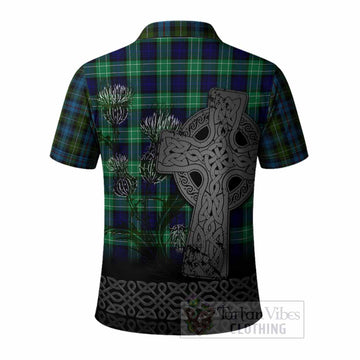 Mackenzie (Mckenzie) Tartan Crest Polo Shirt Grunge Celtic Cross Scottish Thistle