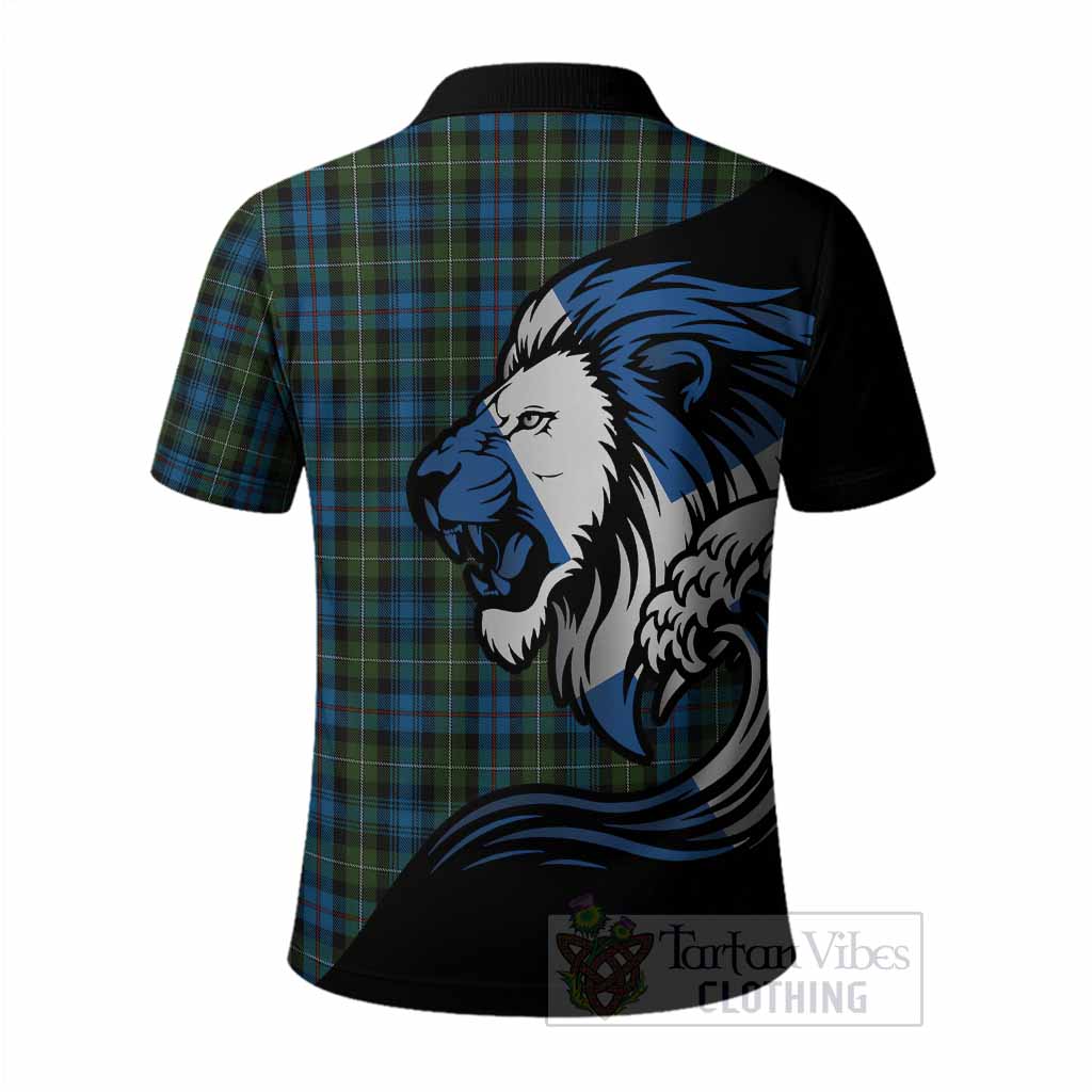 Mackenzie (Mckenzie) Tartan Crest Polo Shirt Scottish Golden Lions Wave Flow