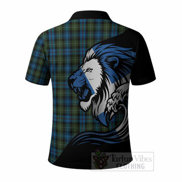 Mackenzie (Mckenzie) Tartan Crest Polo Shirt Scottish Golden Lions Wave Flow