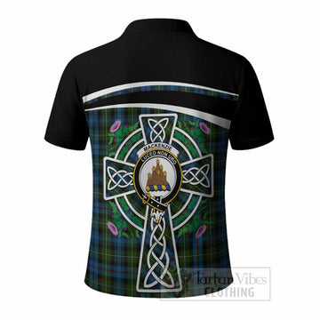 Mackenzie (Mckenzie) Tartan Crest Polo Shirt Scottish Thistle Celtic Cross Alba Gu Brath