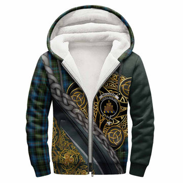 Mackenzie (Mckenzie) Tartan Crest Sherpa Hoodie Scottish Triskele Celtic