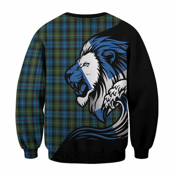 Mackenzie (Mckenzie) Tartan Crest Sweatshirt Scottish Golden Lions Wave Flow
