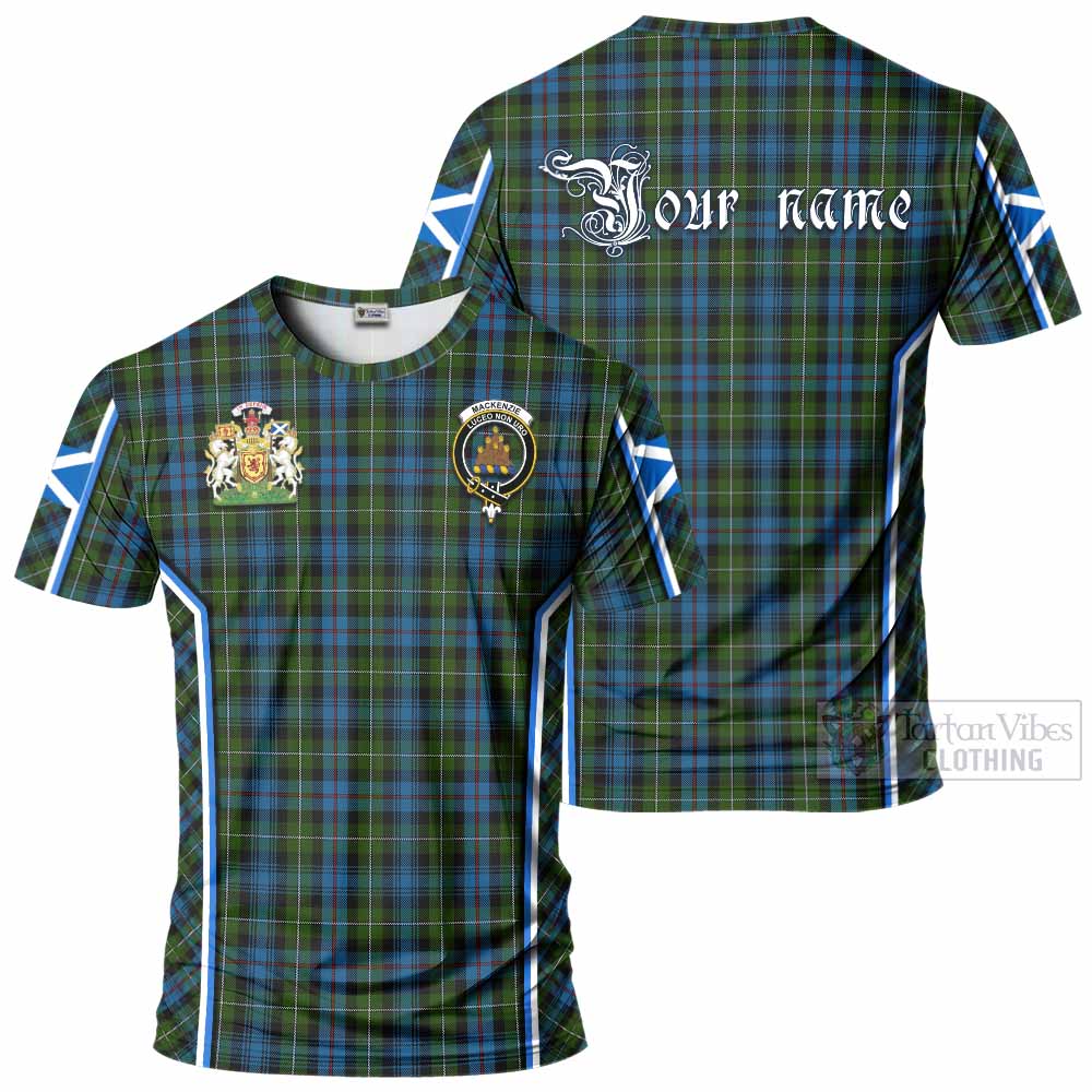 Mackenzie (Mckenzie) Tartan Crest T-shirt Scotland Coat of Arm Flag Style - Tartan Vibes Clothing