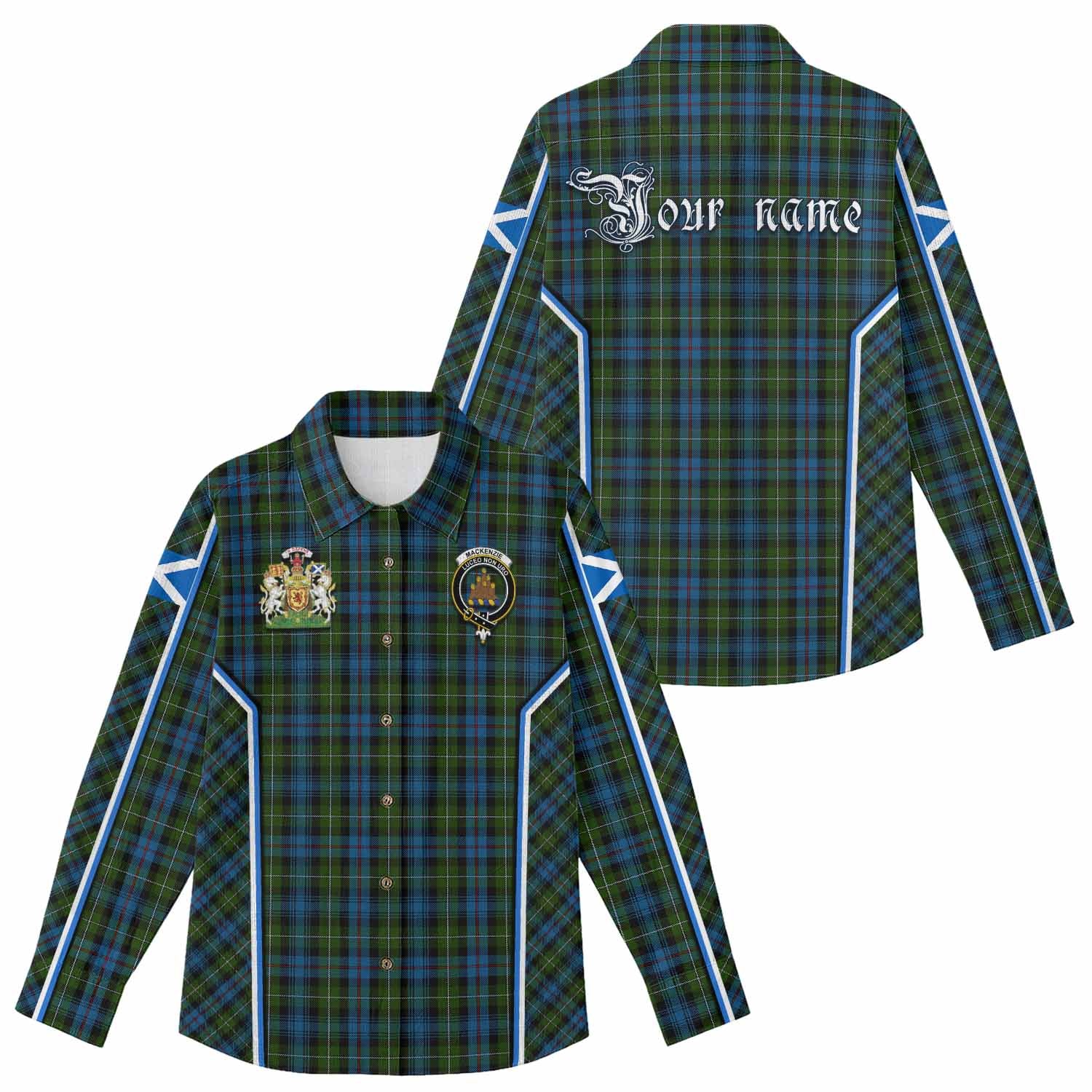 Mackenzie (Mckenzie) Tartan Crest Women Casual Shirt Scotland Coat of Arm Flag Style - Tartan Vibes Clothing