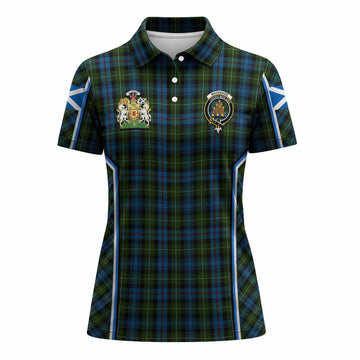 Mackenzie (Mckenzie) Tartan Crest Women's Polo Shirt Scotland Coat of Arm Flag Style