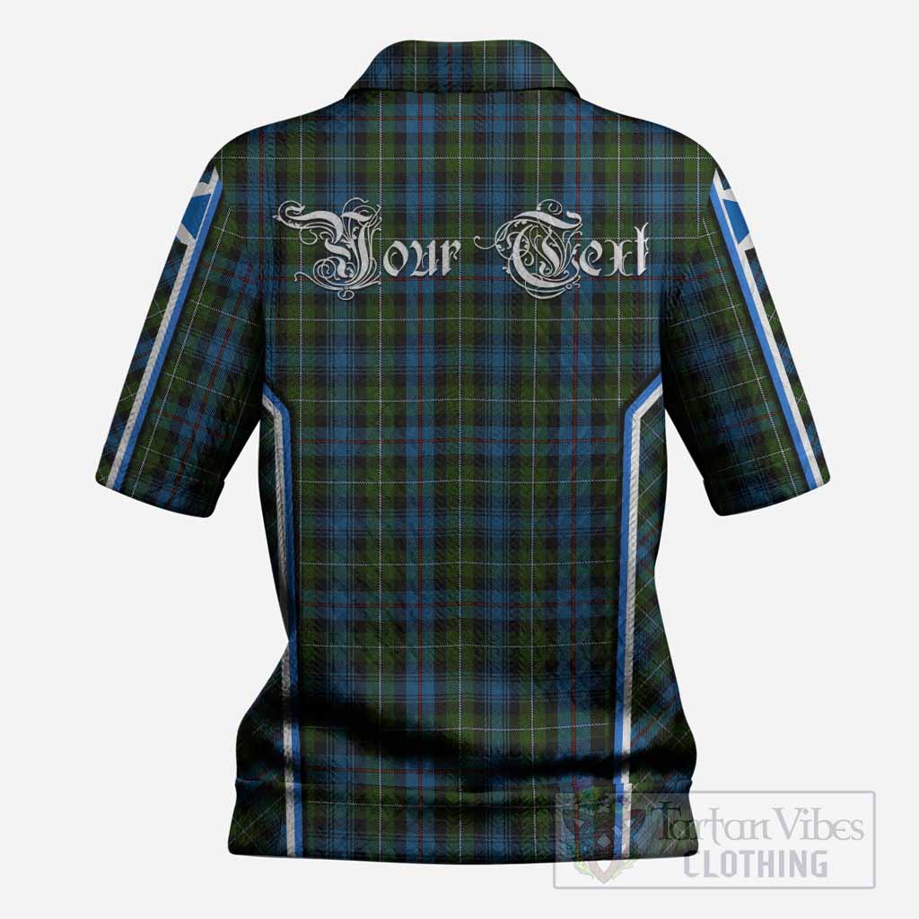 Mackenzie (Mckenzie) Tartan Crest Women’s Polo Sweater Top Scotland Coat of Arm Flag Style