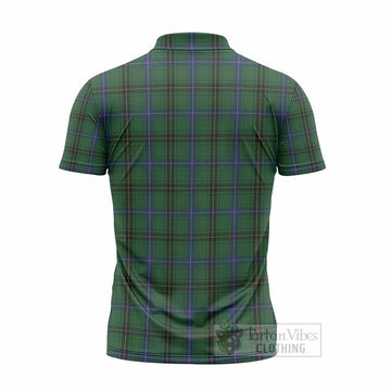 Mackenzie (Mckenzie) Tartan Crest Zipper Polo Shirt Ferocious Lion Style