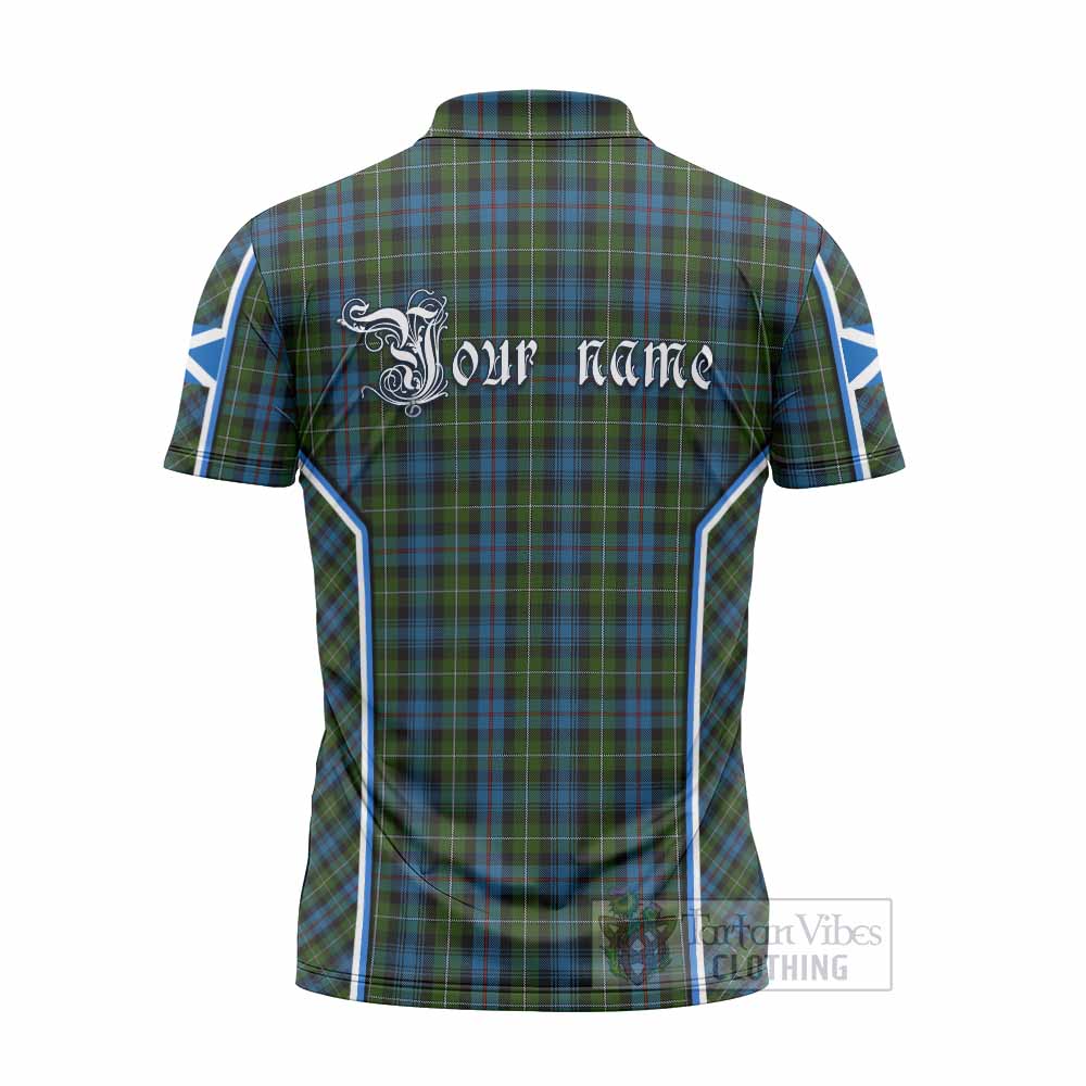 Mackenzie (Mckenzie) Tartan Crest Zipper Polo Shirt Scotland Coat of Arm Flag Style - Tartan Vibes Clothing