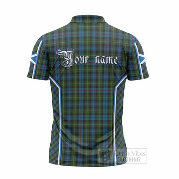 Mackenzie (Mckenzie) Tartan Crest Zipper Polo Shirt Scotland Coat of Arm Flag Style