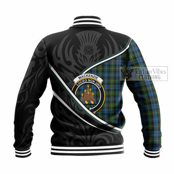 Mackenzie (Mckenzie) Tartan Family Crest Baseball Jacket Celtic Scottish Thistle Floral