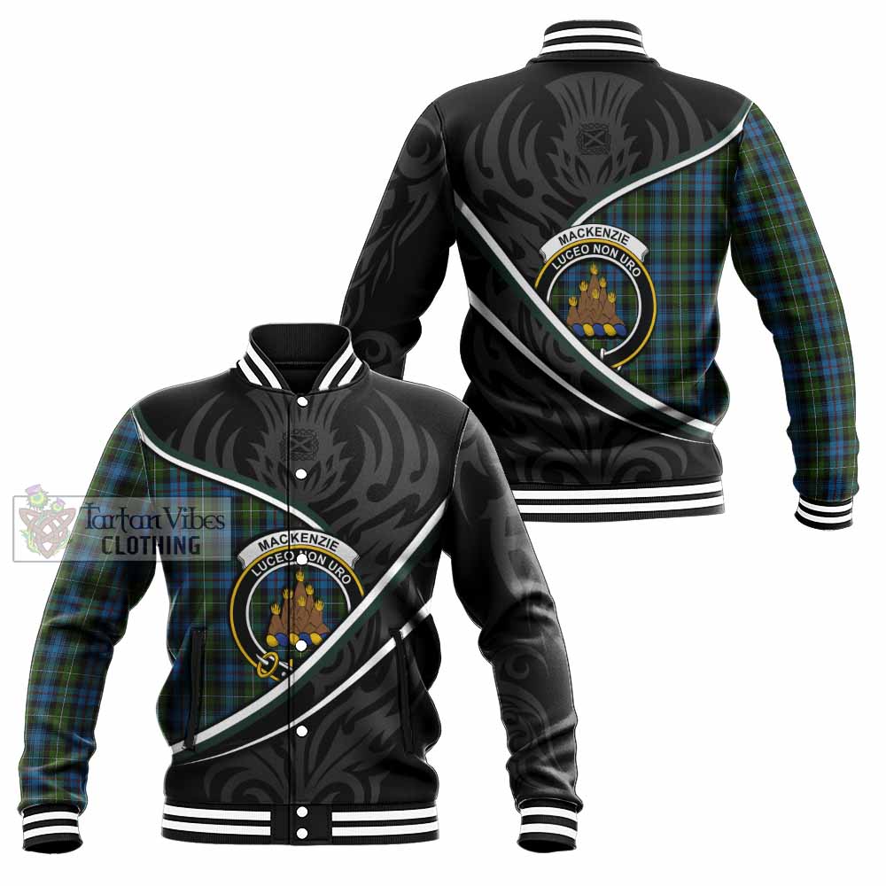 Mackenzie (Mckenzie) Tartan Family Crest Baseball Jacket Celtic Scottish Thistle Floral - Tartan Vibes Clothing