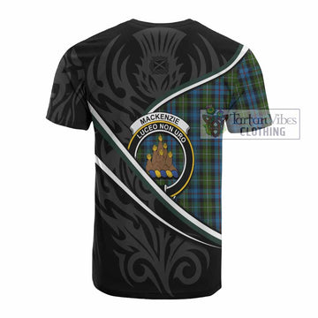 Mackenzie (Mckenzie) Tartan Family Crest Cotton T-shirt Celtic Scottish Thistle Floral