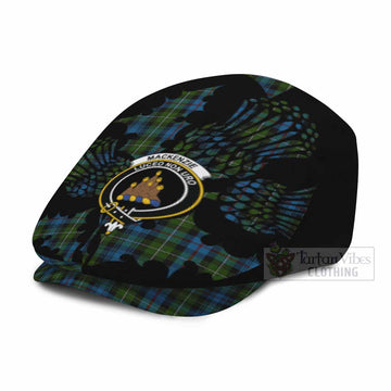 Mackenzie (Mckenzie) Tartan Family Crest Flat Cap, Jeff Cap Scotland Thistle Floral