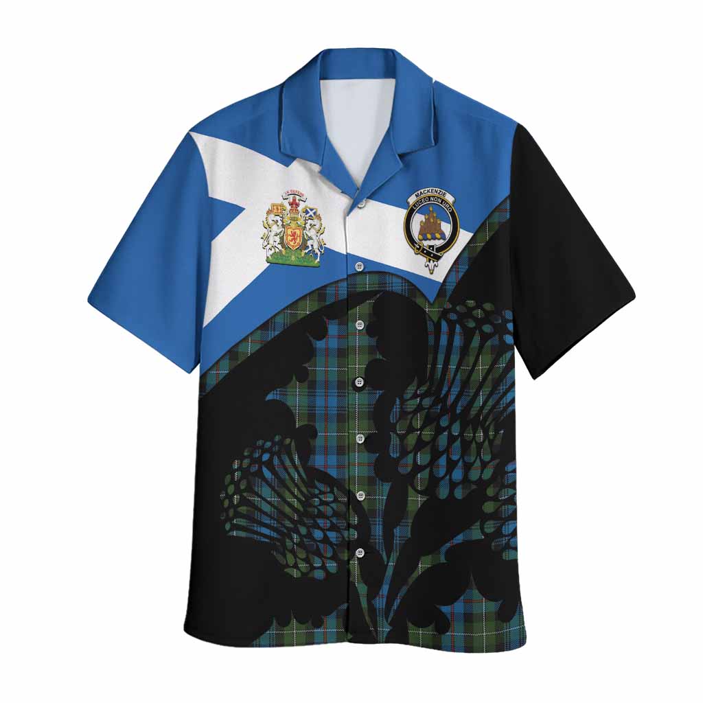 Mackenzie (Mckenzie) Tartan Family Crest Hawaiian Shirt Scotland Thistle Floral Flag Style