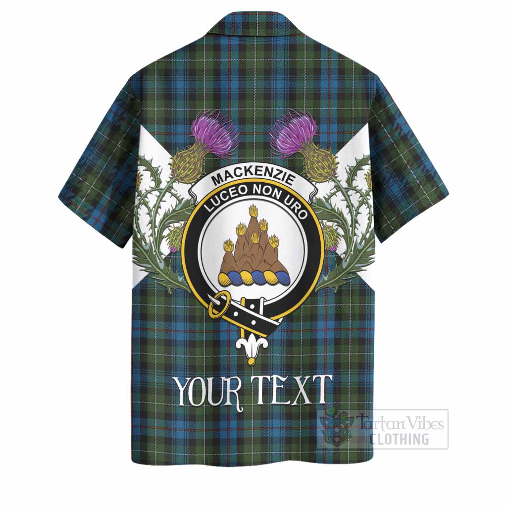 Mackenzie (Mckenzie) Tartan Family Crest Hawaiian Shirt Scottish Burns Night Thistle Floral