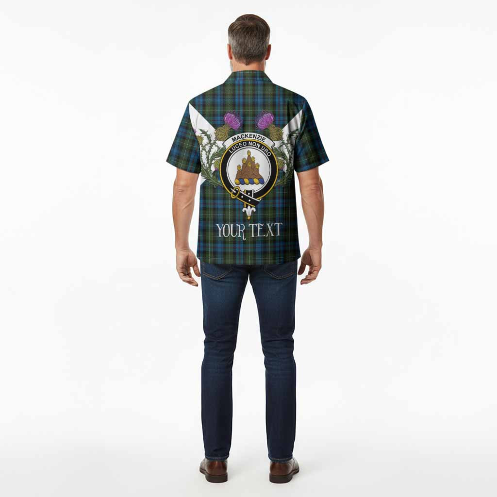 Mackenzie (Mckenzie) Tartan Family Crest Hawaiian Shirt Scottish Burns Night Thistle Floral