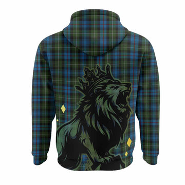 Mackenzie (Mckenzie) Tartan Family Crest Hoodie Crowned Lion Roaring