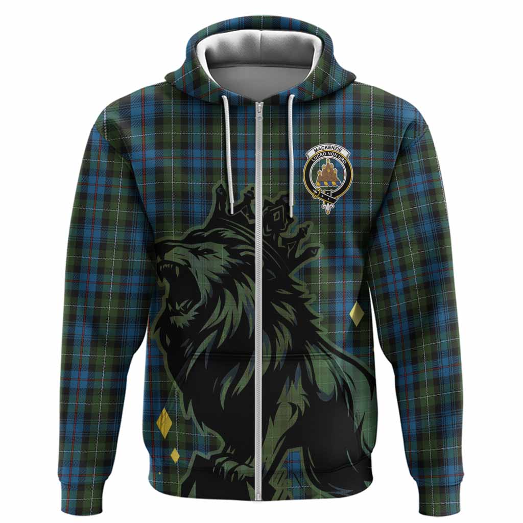 Mackenzie (Mckenzie) Tartan Family Crest Hoodie Crowned Lion Roaring