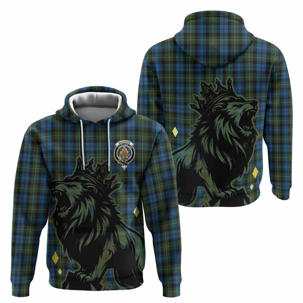 Mackenzie (Mckenzie) Tartan Family Crest Hoodie Crowned Lion Roaring