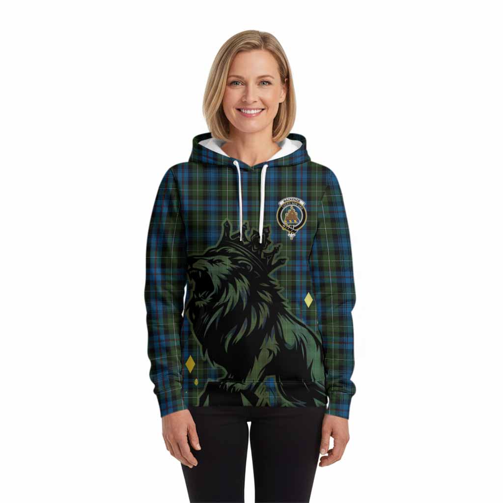 Mackenzie (Mckenzie) Tartan Family Crest Hoodie Crowned Lion Roaring