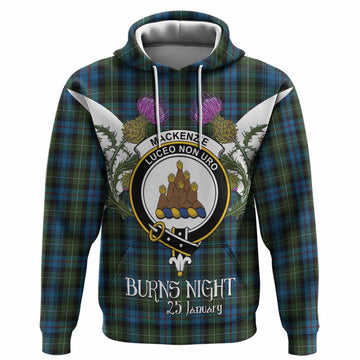 Mackenzie (Mckenzie) Tartan Family Crest Hoodie Scottish Burns Night Thistle Floral