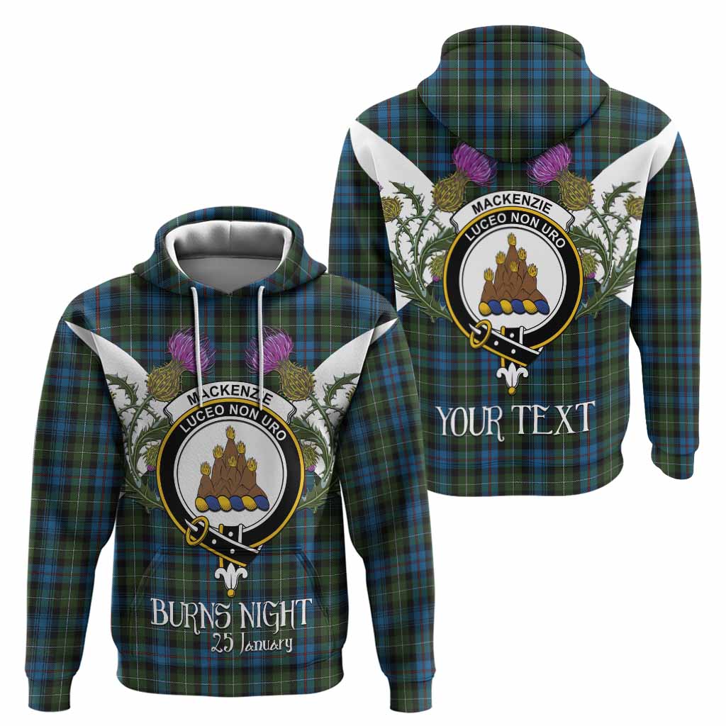 Mackenzie (Mckenzie) Tartan Family Crest Hoodie Scottish Burns Night Thistle Floral