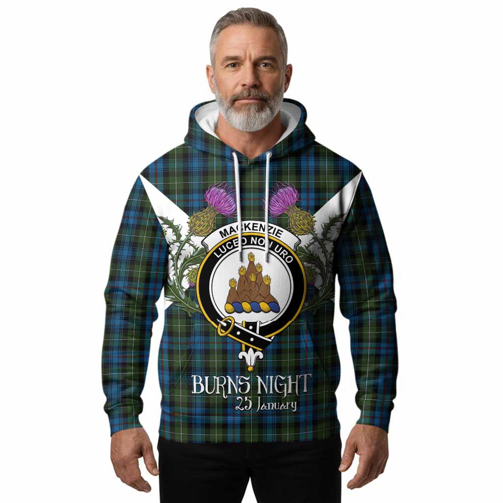 Mackenzie (Mckenzie) Tartan Family Crest Hoodie Scottish Burns Night Thistle Floral