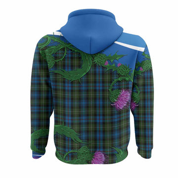 Mackenzie (Mckenzie) Tartan Family Crest Hoodie Thistle in Minimalism