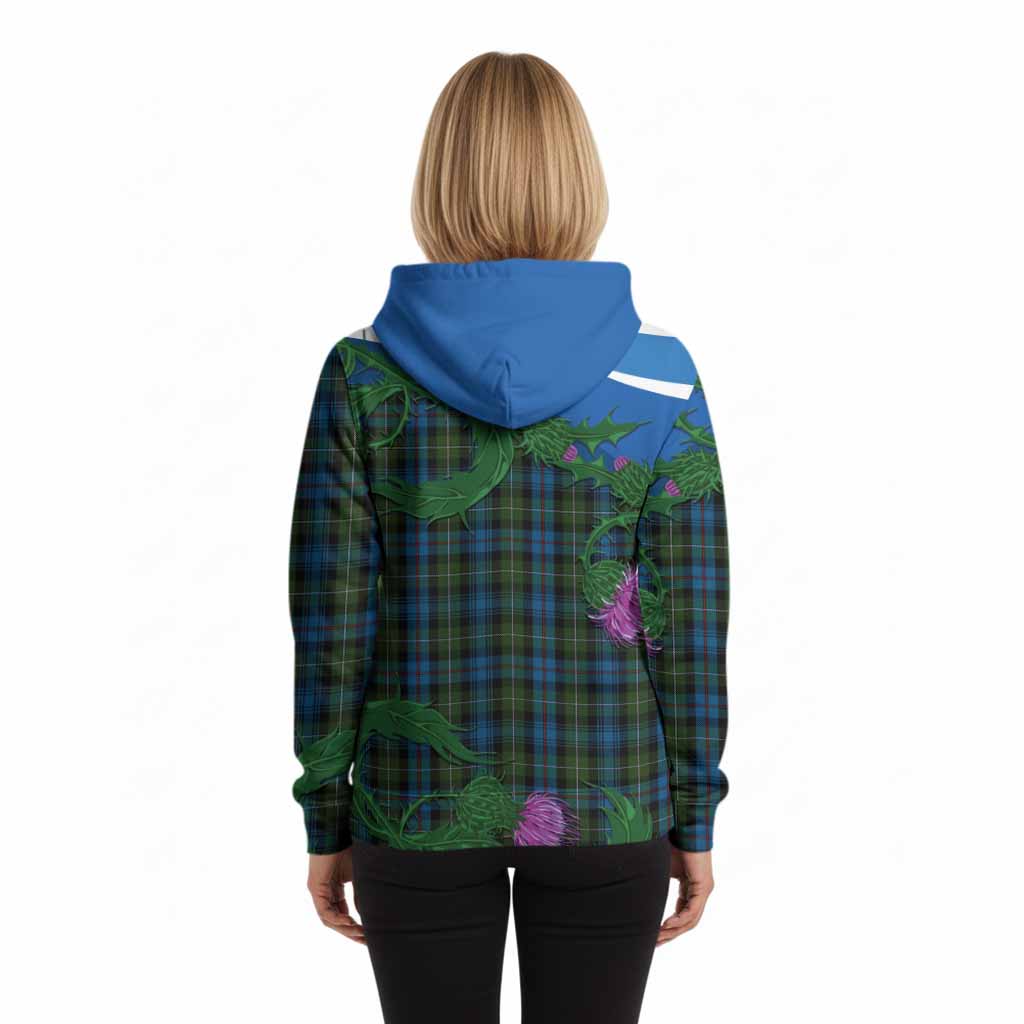 Mackenzie (Mckenzie) Tartan Family Crest Hoodie Thistle in Minimalism